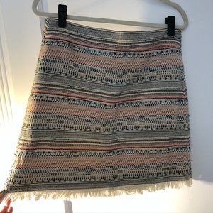 Multicolor Zip Back Skirt